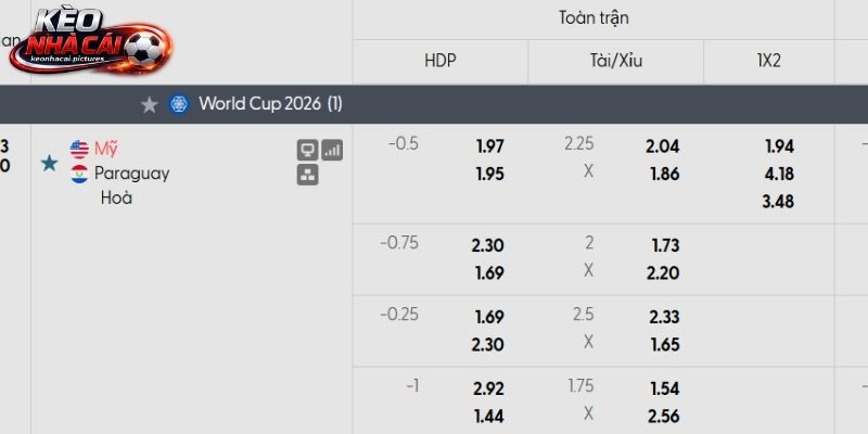 Soi kèo Hoa Kỳ vs Paraguay qua tỷ lệ Soi kèo Hoa Kỳ vs Paraguay qua tỷ lệ
